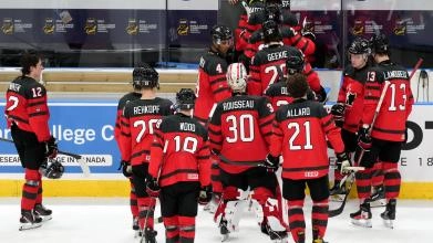 Team Canada going back to the locker room after devastating quarterfinals loss against Czechia.