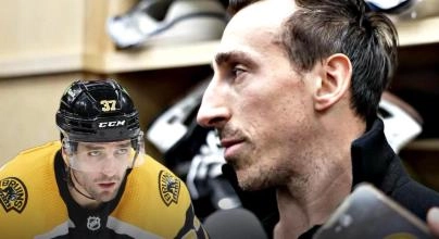 Brad Marchand speaking about Patrice Bergeron's return to the NHL