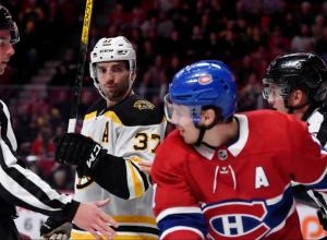 Patrice Bergeron contre le Canadien de Montr&eacute;al