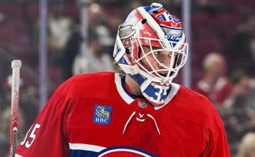 Samuel Montembeault avec le Canadien de Montr&eacute;al