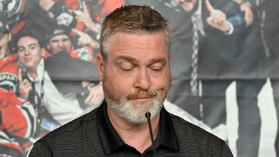 Patrick Roy en conf&eacute;rence de presse