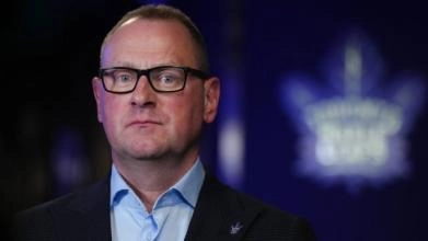 General Manager of the Toronto Maple Leafs Brad Treliving prior to a press conference with the Toronto Maple Leafs.