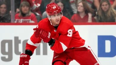 Patrick Kane in a Detroit Red Wings Jersey