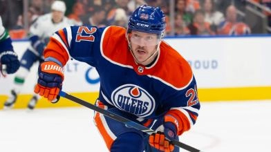 Adam Erne of the Edmonton Oilers.