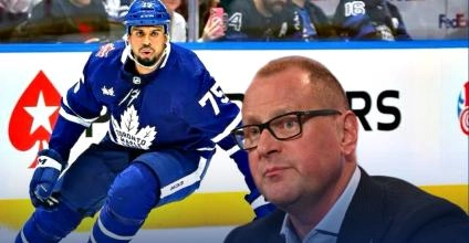 Ryan Reaves skating during a home game as a member of the Toronto Maple Leafs.