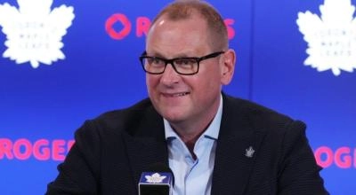 Toronto Maple Leafs general manager Brad Treliving during a press conference.