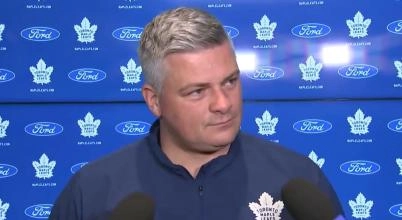 Toronto Maple Leafs head coach Sheldon Keefe in a press conference.