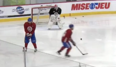 Jordan Harris &eacute;tait officiellement de retour sur la patinoire, lui qui s'est entrain&eacute; plus de 45 minutes aujourd'hui.