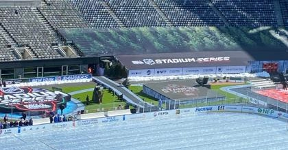 NHL Stadium Series arena set up