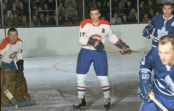Jean-Guy Talbot in a game with the Montreal Canadiens against the Toronto Maple Leafs