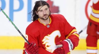 Traded Calgary Flames defenseman Chris Tanev