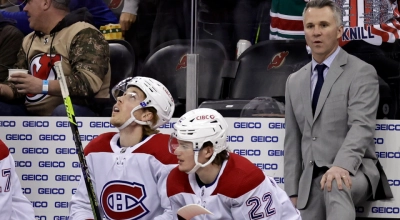 Head Coach Martin St. Louis At The Montreal Canadiens Bench