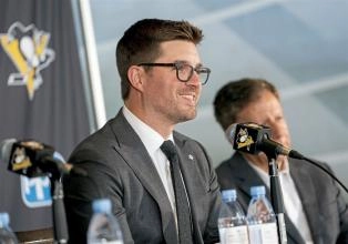 Pittsburgh Penguins' general manager Kyle Dubas in a press conference.