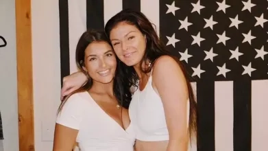 Former NCAA players Sidney Capolino and Meghan Moore.