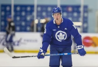 Mitch Marner during practice with the Toronto Maple Leafs