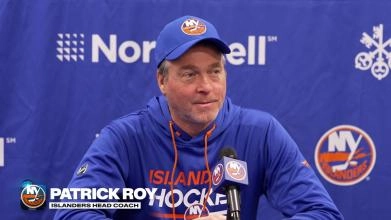 Head coach of the New York Islanders Patrick Roy