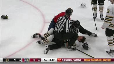 Boston Bruins captain Brad Marchand fights Florida Panthers defenseman Niko Mikkola
