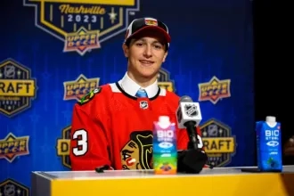 Nick Lardis, in a press conference after being drafted by the Chicago Blackhawks in 2023.
