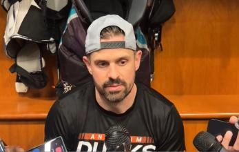 Anaheim Ducks' player Alex Killorn in a press conference.