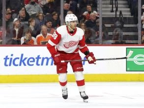 Patrick Kane on the ice with the Detroit Red Wings during a game.