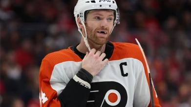 Sean Couturier, captain of the Philadelphia Flyers.