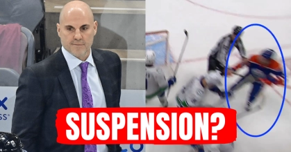 Vancouver Canucks head coach Rick Tocchet and Zach Hyman