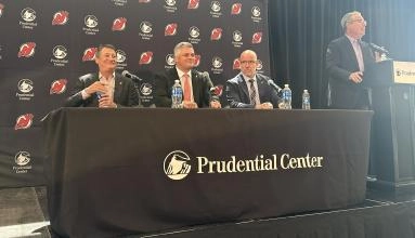 New Jersey Devils new head coach Sheldon Keefe speaking as he is officially introduced by the organization.