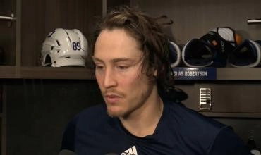 Toronto Maple Leafs' Tyler Bertuzzi in a press conference.