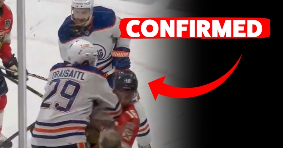 Florida Panthers captain Aleksander Barkov being injured by Edmonton Oilers forward Leon Draisaitl