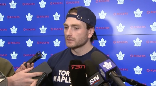 Noah Gregor of the Toronto Maple Leafs