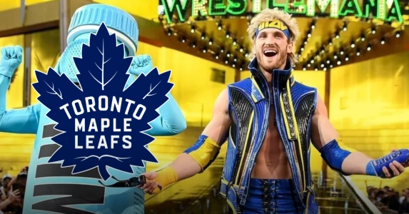 Logan Paul and the Toronto Maple Leafs logo
