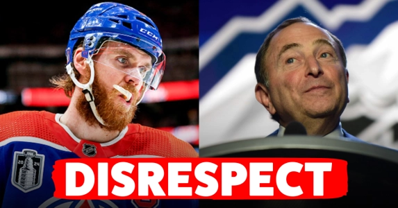 NHL Commissioner Gary Bettman and Edmonton Oilers forward Connor McDavid