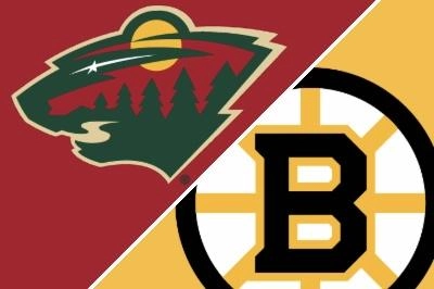 Minnesota Wild logo (left), with the Boston Bruins logo (right).