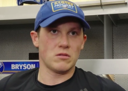 Former Buffalo Sabres forward Jeff Skinner speaking to the media after a game