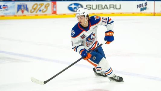 Former Oilers first-round pick Xavier Bourgault with the Bakersfield Condors.