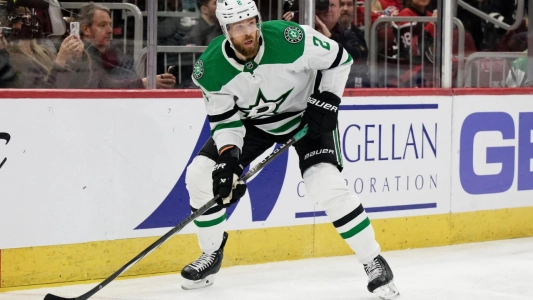 Jani Hakanpaa during a game with the Dallas Stars