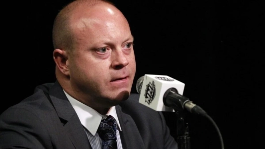 GM of the Edmonton Oilers Stan Bowman speaks at a press conference
