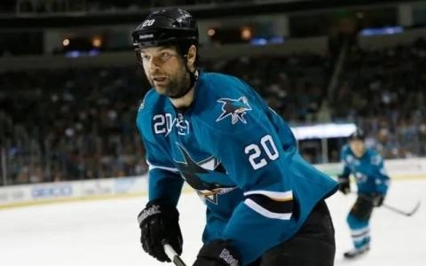 Jonh Scott from his time with the San Jose Sharks