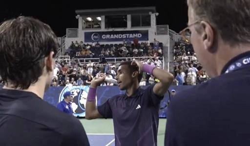 Canadian star Felix Auger-Aliassime frustrated after losing to Jack Draper on a missed call from the umpire at the Cincinnati Open.