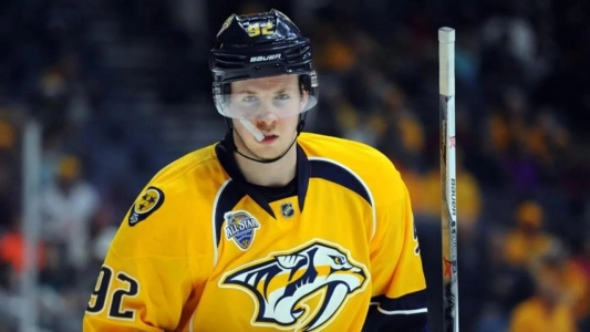 Former Nashville Predator Ryan Johansen seen during an NHL game