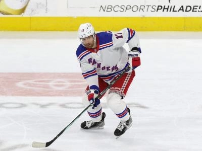 Former New York Rangers forward Blake Wheeler playing in a road game in the NHL during the 2023-24 NHL season.