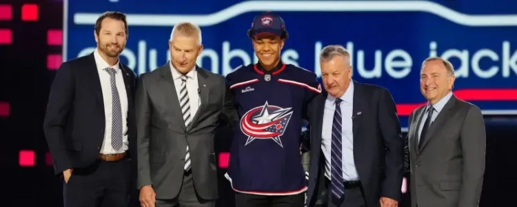 Cayden Lindstrom, 2024 first-round pick of the Columbus Blue Jackets.