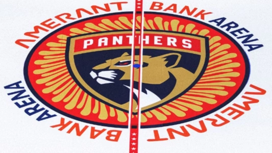 New Florida panthers logo seen at center ice