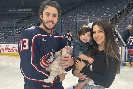 Johnny Gaudreau, Meredith Gaudreau, Noa et Lily Gaudreau