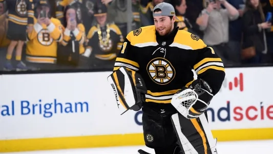 Jeremy Swayman of the Boston Bruins.