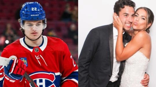 Cole Caufield, Johnny Gaudreau, Meredith Gaudreau