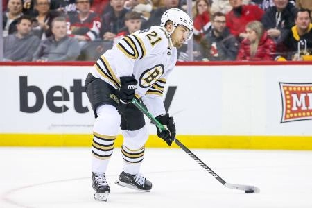 James van Riemsdyk in action with the Boston Bruins.