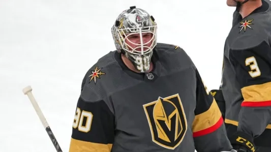 Robin Lehner of the Vegas Golden Knights
