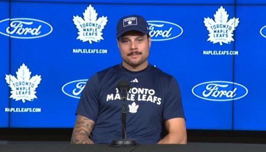 Toronto Maple Leafs' captain Auston Matthews in a press conference.