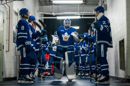 The Toronto Marlies coming out of dressing room